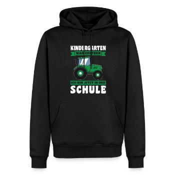 Schulkind Traktor Einschulung Geschenk - Männer Premium Bio Hoodie - Schwarz - Vorne - Nico (187cm)
