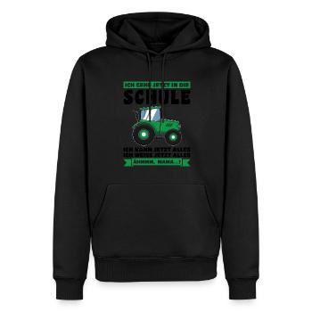 Schulkind Traktor Schulanfänger Geschenk - Männer Premium Bio Hoodie - Schwarz - Vorne - Nico (187cm)
