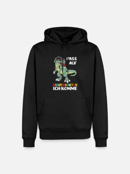 Kindergarten Dinosaurier Kindergartenanfänger - Männer Premium Bio Hoodie - Schwarz
