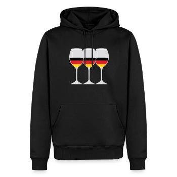 Flag Wine Glass German Roots Gift - Men’s Premium Organic Hoodie - black - Front - Nico (187cm)