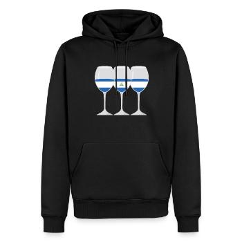 Flag Wine Glass Nicaraguan Roots Gift - Men’s Premium Organic Hoodie - black - Front - Nico (187cm)