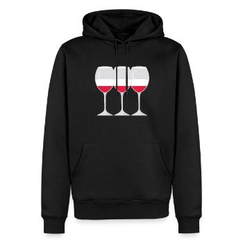 Flagge Weinglas Polnische Flagge Wurzeln Geschenk - Männer Premium Bio Hoodie - Schwarz - Vorne - Nico (187cm)
