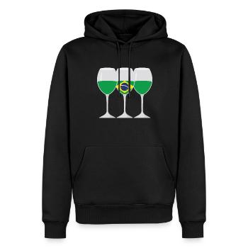 Flagge Weinglas Brasilianische Geschenk - Männer Premium Bio Hoodie - Schwarz - Vorne - Nico (187cm)
