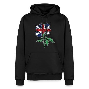 Flagge Rose Britische Flagge Wurzeln Geschenk - Männer Premium Bio Hoodie - Schwarz - Vorne - Nico (187cm)