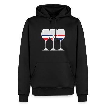 Flag Wine Glass Dominican Republic Gift - Men’s Premium Organic Hoodie - black - Front - Nico (187cm)