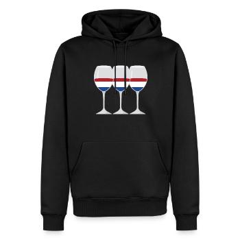 Drapeau Verre de vin Drapeau Pays-Bas Cadeau - Sweat à capuche Premium bio Homme - noir - Devant - Nico (187cm)