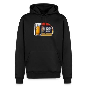 Brasserie Beer Cadeau - Sweat à capuche Premium bio Homme - noir - Devant - Nico (187cm)