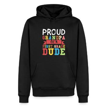 Graduation gift of the first class for the 1. - Men’s Premium Organic Hoodie - black - Front - Nico (187cm)