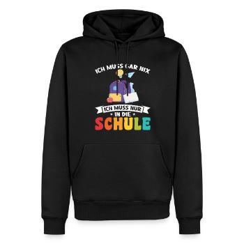 Schulkind Schulanfang Schulanfänger Geschenk - Männer Premium Bio Hoodie - Schwarz - Vorne - Nico (187cm)