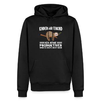 Kindergarten Faultier Kita-Start Geschenk - Männer Premium Bio Hoodie - Schwarz - Vorne - Nico (187cm)