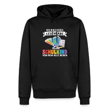 Schulkind Schulanfang Schulbeginn Geschenk - Männer Premium Bio Hoodie - Schwarz - Vorne - Nico (187cm)