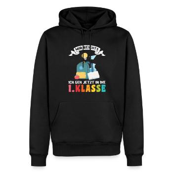 1.Klasse Schulanfang Schulanfänger Geschenk - Männer Premium Bio Hoodie - Schwarz - Vorne - Nico (187cm)