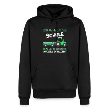 Schulkind Traktor Schulanfänger Geschenk - Männer Premium Bio Hoodie - Schwarz - Vorne - Nico (187cm)
