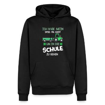 Schulkind Traktor Schulanfänger Geschenk - Männer Premium Bio Hoodie - Schwarz - Vorne - Nico (187cm)