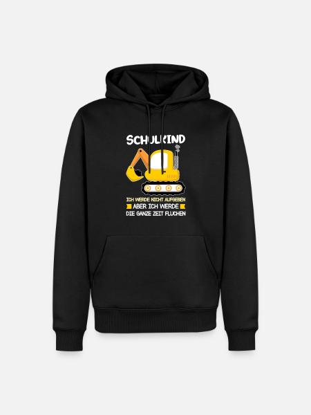 Schulkind Bagger Einschulung Geschenk - Männer Premium Bio Hoodie - Schwarz