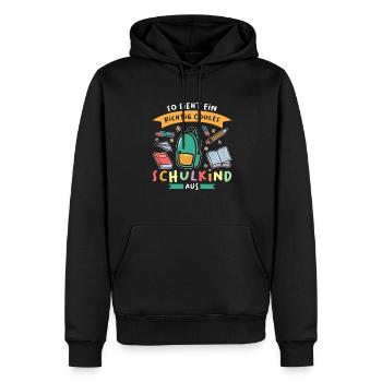 Schulkind Anfang Schulanfänger Geschenk - Männer Premium Bio Hoodie - Schwarz - Vorne - Nico (187cm)