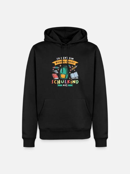 Schulkind Anfang Schulanfänger Geschenk - Männer Premium Bio Hoodie - Schwarz