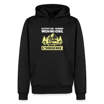 Camper Papa Camping Geschenk - Männer Premium Bio Hoodie - Schwarz - Vorne - Nico (187cm)