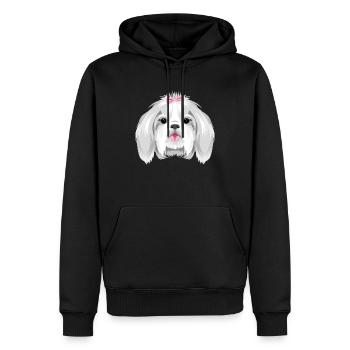 Portrait of a pretty Shih Tzu - Men’s Premium Organic Hoodie - black - Front - Nico (187cm)