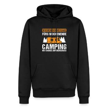 Campen camper Wanderung Geschenk - Männer Premium Bio Hoodie - Schwarz - Vorne - Nico (187cm)