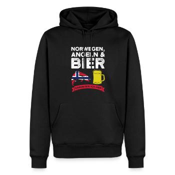 Angler Norwegisch Angeln Norwegen Geschenk - Männer Premium Bio Hoodie - Schwarz - Vorne - Nico (187cm)