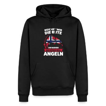 Angler Norwegisch Angeln Norwegen Geschenk - Männer Premium Bio Hoodie - Schwarz - Vorne - Nico (187cm)