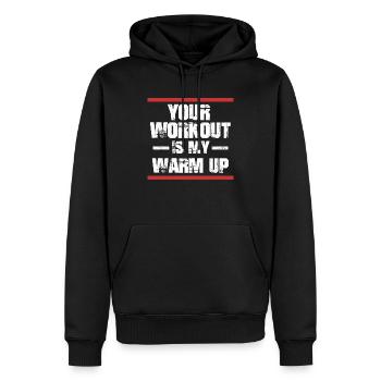 Gym Workout Warmup Gewichtheben Powerlifting - Männer Premium Bio Hoodie - Schwarz - Vorne - Nico (187cm)