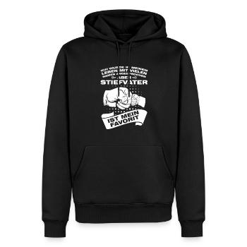 Stiefvater Stiefkind Stiefpapa Geschenk - Männer Premium Bio Hoodie - Schwarz - Vorne - Nico (187cm)