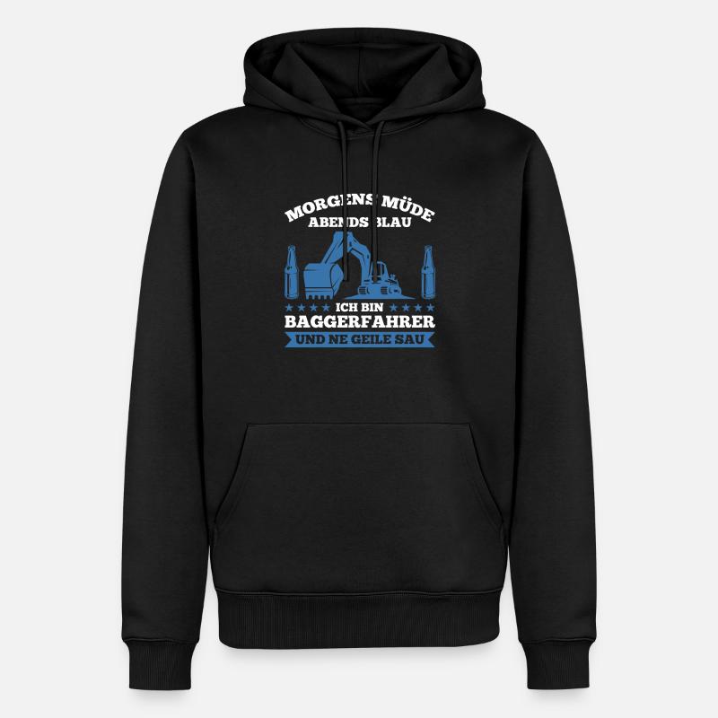 Baggerfahrer Beruf Bagger Geschenk - Männer Premium Bio Hoodie - Schwarz