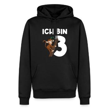 3.Geburtstag Affe Geburtstagsparty Geschenk - Männer Premium Bio Hoodie - Schwarz - Vorne - Nico (187cm)