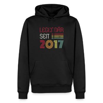 Legendär Seit 2017 Jahr Retro 17er Jahrgang - Männer Premium Bio Hoodie - Schwarz - Vorne - Nico (187cm)