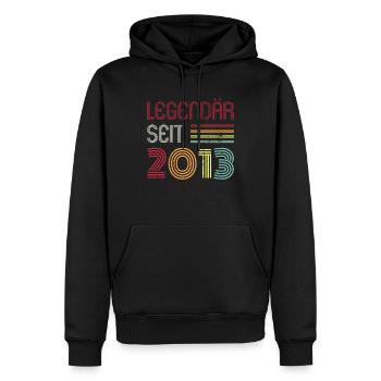 Legendär Seit 2013 Jahr Retro 13er Jahrgang - Männer Premium Bio Hoodie - Schwarz - Vorne - Nico (187cm)