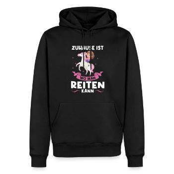 Reiten Mädchen Pferdeliebhaberin Geschenk - Männer Premium Bio Hoodie - Schwarz - Vorne - Nico (187cm)