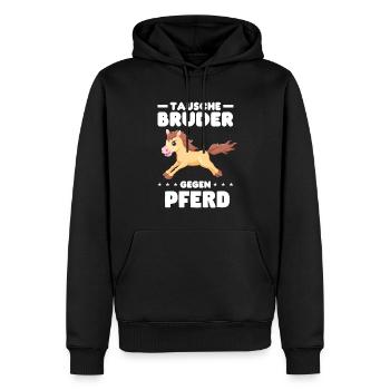 Reiten Mädchen Reitsport Geschenk - Männer Premium Bio Hoodie - Schwarz - Vorne - Nico (187cm)