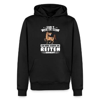 Reiten Mädchen Reitsport Geschenk - Männer Premium Bio Hoodie - Schwarz - Vorne - Nico (187cm)
