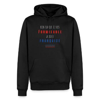 un mec pas chiant n est pas un vrai mec 40 - Sweat à capuche Premium bio Homme - noir - Devant - Nico (187cm)