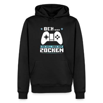Gaming Zocken Zocker Geschenk - Männer Premium Bio Hoodie - Schwarz - Vorne - Nico (187cm)
