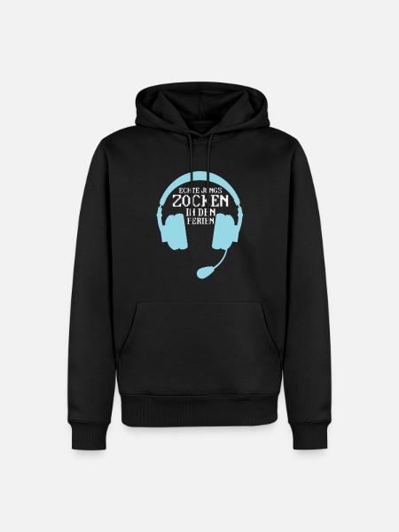 Gaming Zocken Konsole Geschenk - Männer Premium Bio Hoodie - Schwarz
