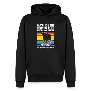 Hochlandrind Zucht Hochlandrinder Geschenk - Männer Premium Bio Hoodie - Schwarz - Vorne - Nico (187cm)