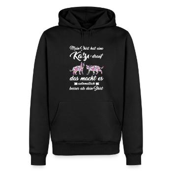 Katze Tier Katzenhalter Geschenk - Männer Premium Bio Hoodie - Schwarz - Vorne - Nico (187cm)
