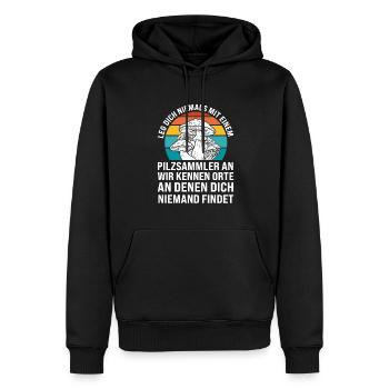 Pilze Sammeln Pilz Sammler Geschenk - Männer Premium Bio Hoodie - Schwarz - Vorne - Nico (187cm)