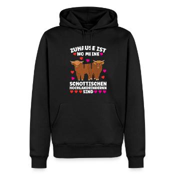 Rind Schottisches Hochlandrind Bauernhof Geschenk - Männer Premium Bio Hoodie - Schwarz - Vorne - Nico (187cm)