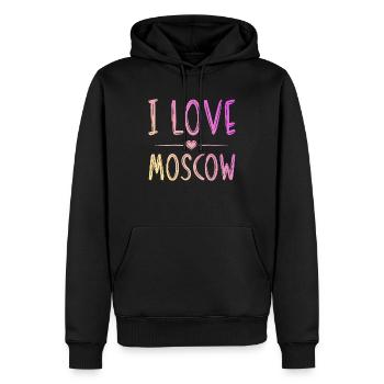 I Love Moskau - Männer Premium Bio Hoodie - Schwarz - Vorne - Nico (187cm)