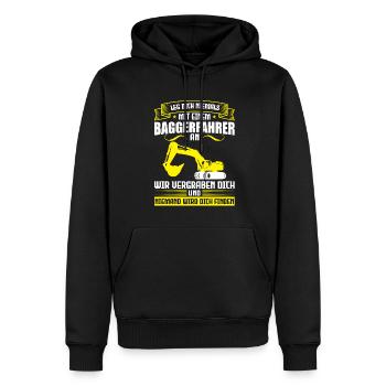 Baggerfahrer Job Baustelle Geschenk - Männer Premium Bio Hoodie - Schwarz - Vorne - Nico (187cm)