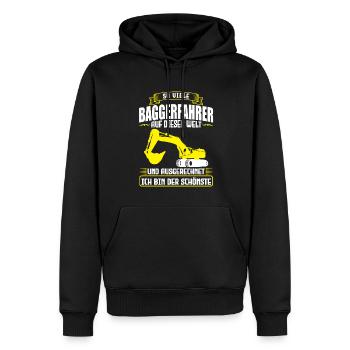 Baggerfahrer Job Baggerliebhaber Geschenk - Männer Premium Bio Hoodie - Schwarz - Vorne - Nico (187cm)