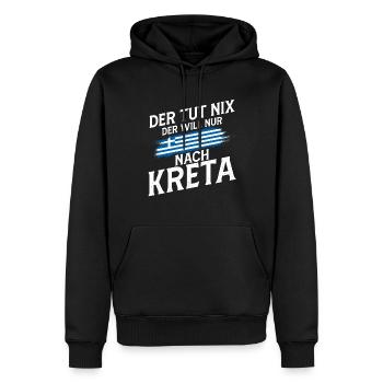 Kreta der tut nix Griechenland Urlaub - Männer Premium Bio Hoodie - Schwarz - Vorne - Nico (187cm)