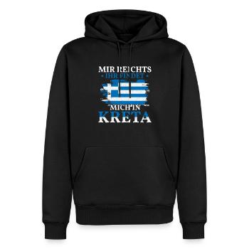 Mir reichts Kreta Griechenland - Männer Premium Bio Hoodie - Schwarz - Vorne - Nico (187cm)
