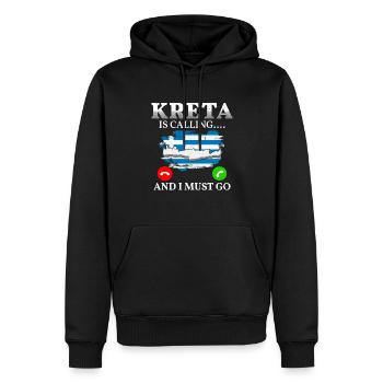 Kreta ruft ich muss los Griechenland Urlaub - Männer Premium Bio Hoodie - Schwarz - Vorne - Nico (187cm)