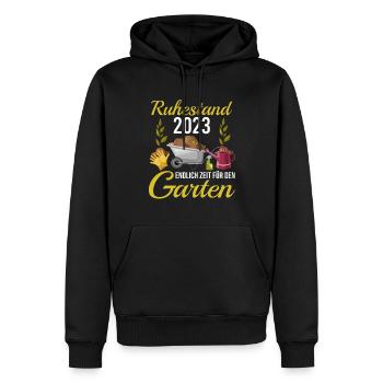 Rentner 2023 Zeit für den Garten Rente - Männer Premium Bio Hoodie - Schwarz - Vorne - Nico (187cm)