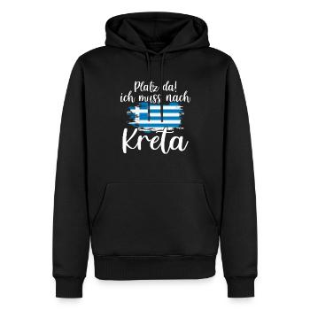 Platz da Kreta Griechenland Urlaub - Männer Premium Bio Hoodie - Schwarz - Vorne - Nico (187cm)